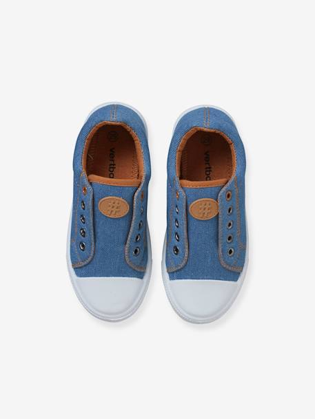 Jungen Stoff-Sneakers mit Gummizug - blau/senfgelb+grau+khaki dinos - 4