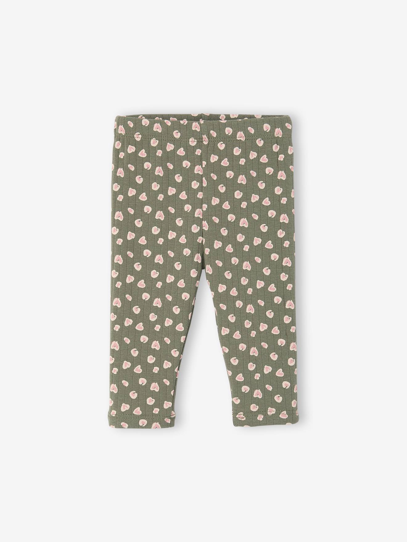 Gemusterte Baby Leggings aus Rippjersey Bio-Baumwolle salbei