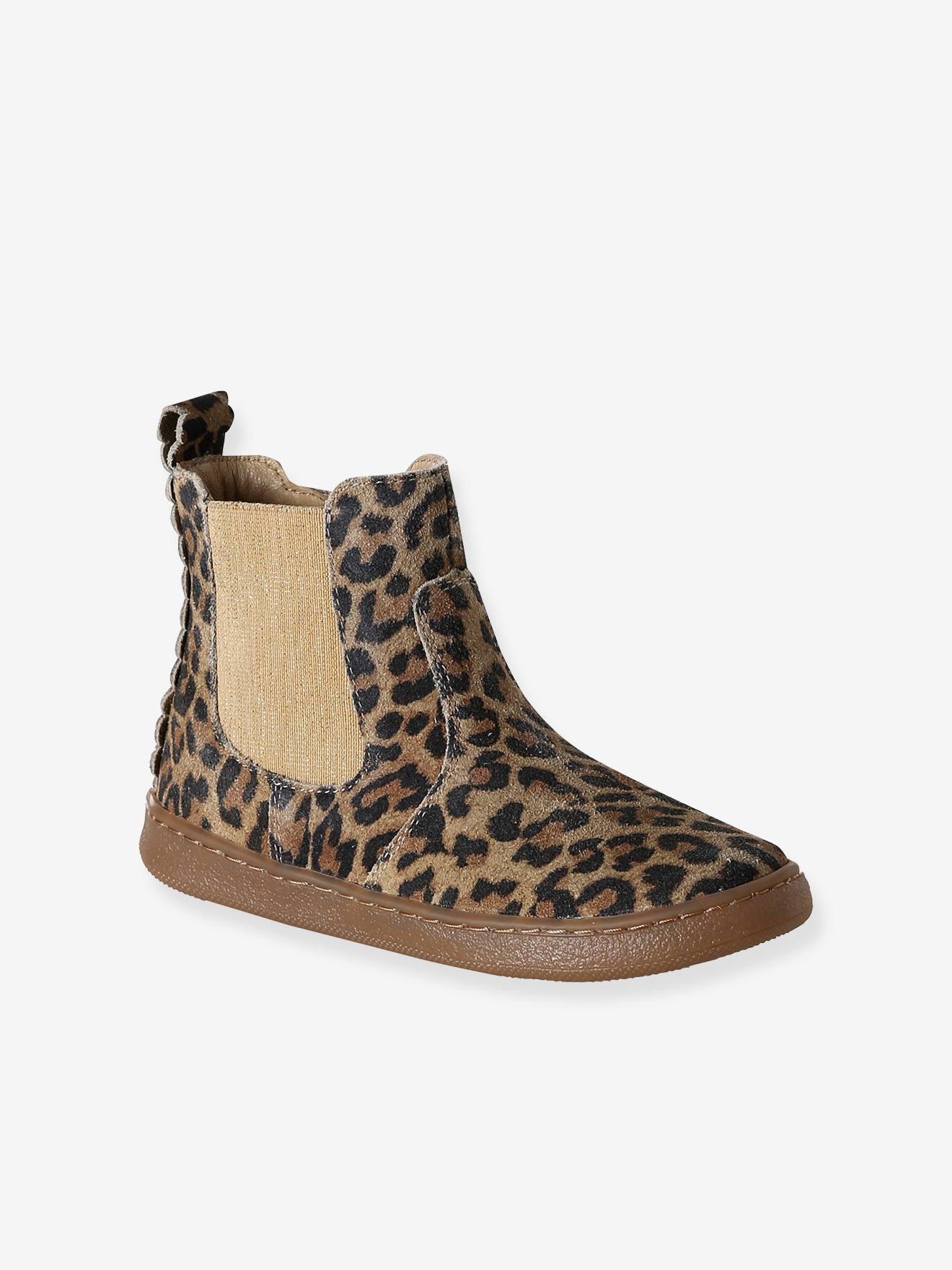Mädchen Leder-Boots mit Reißverschluss kakao