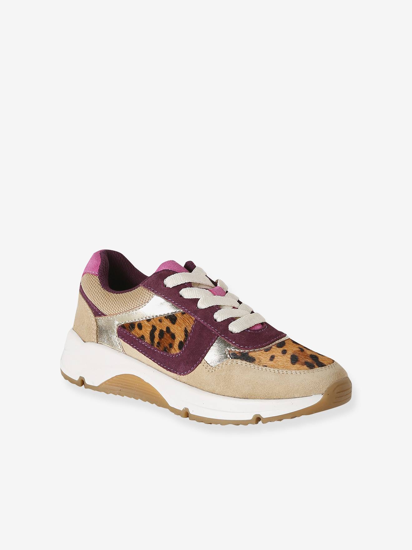 Sneakers aus Leder mit Schnürung Mädchen