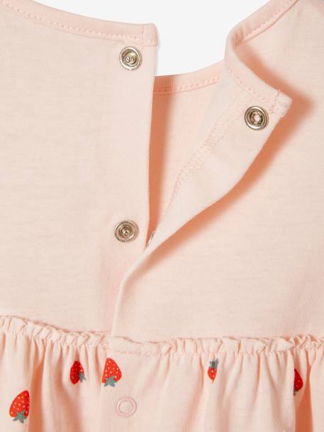 Kleid mit Haarband für Mädchen Baby - altrosa+graugrün bedruckt+wollweiß+zartrosa+zartrosa - 22