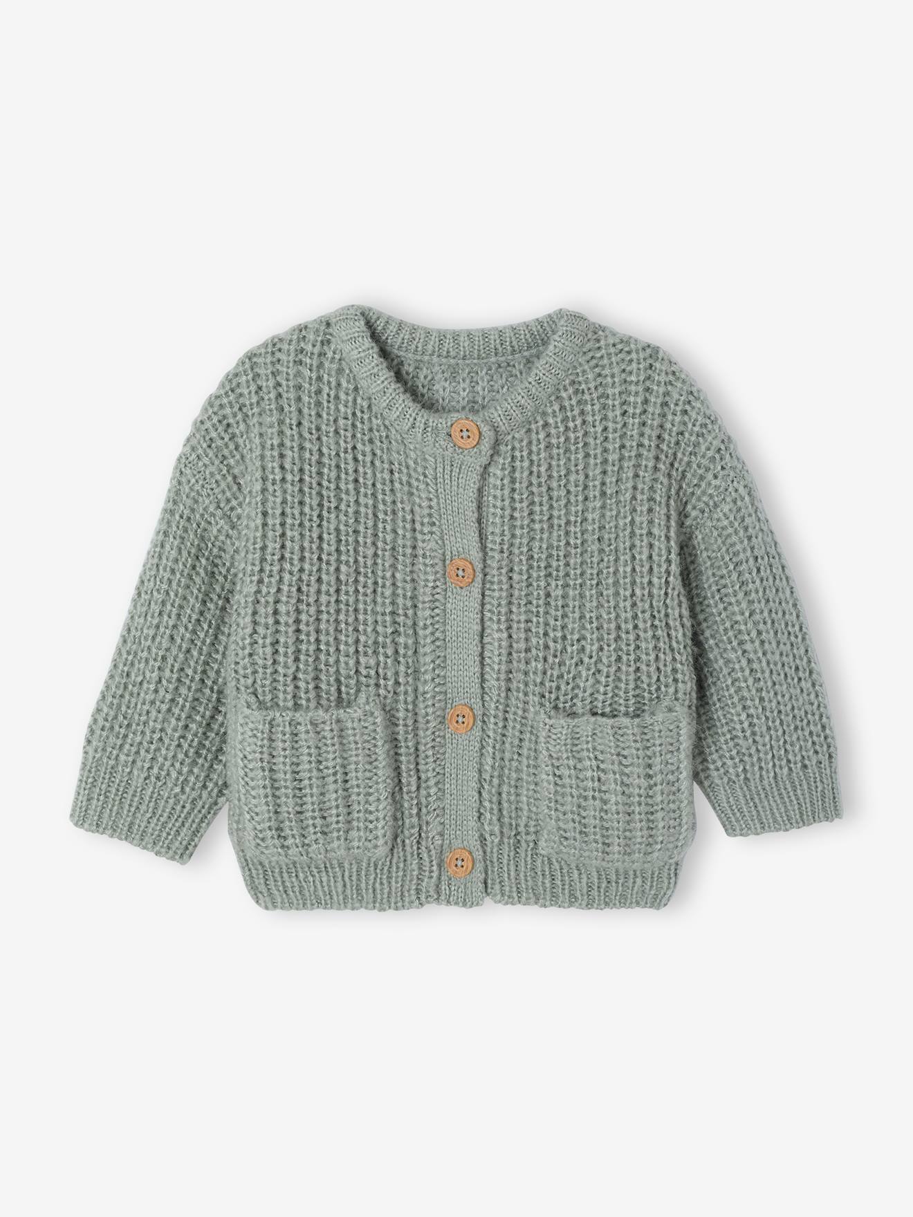 Baby Strickjacke mit aufgesetzten Taschen