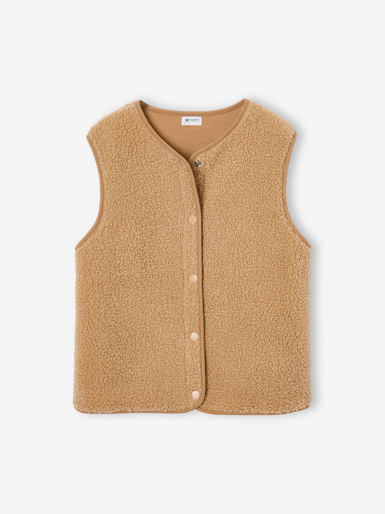 Kinder Weste JONEN aus Teddyfleece sandfarben