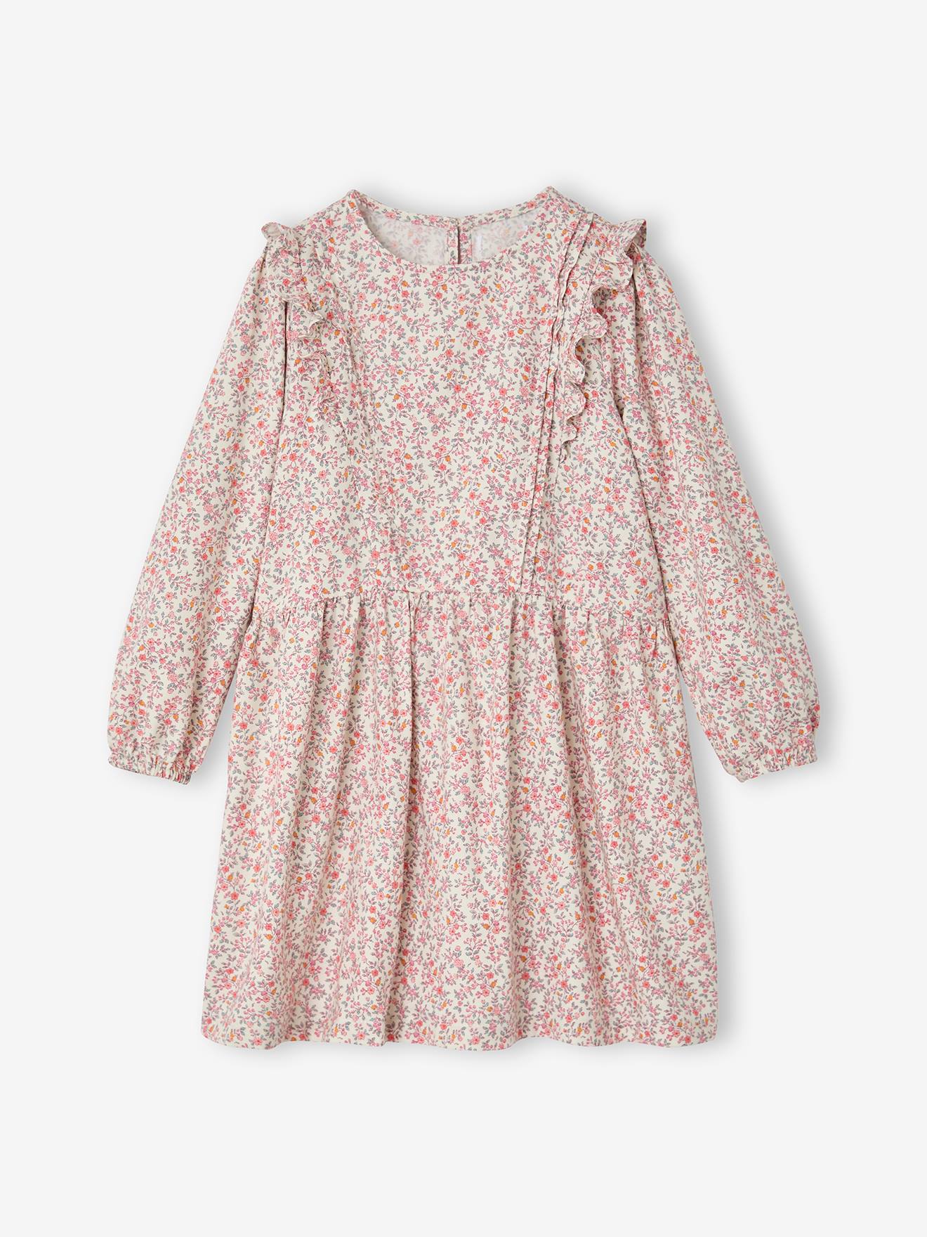 Kleid mit Volants Mädchen langärmlig