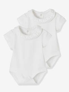 Babymode-Shirts & Rollkragenpullover-Shirts-2er-Pack Baby Kurzarm-Bodys, Rüschenkragen Oeko-Tex®