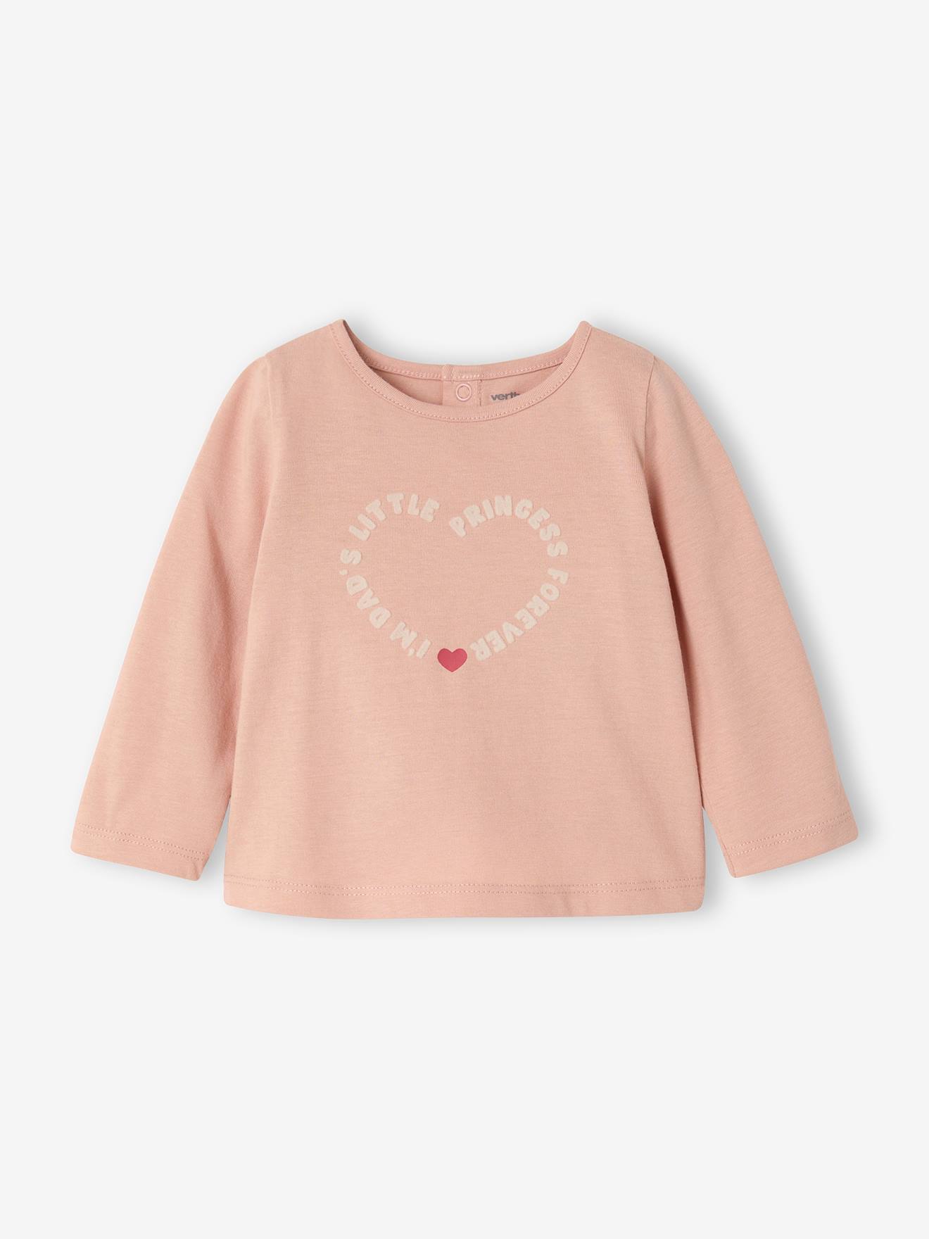 Langarmshirt Baby Mädchen Bio-Baumwolle pudrig