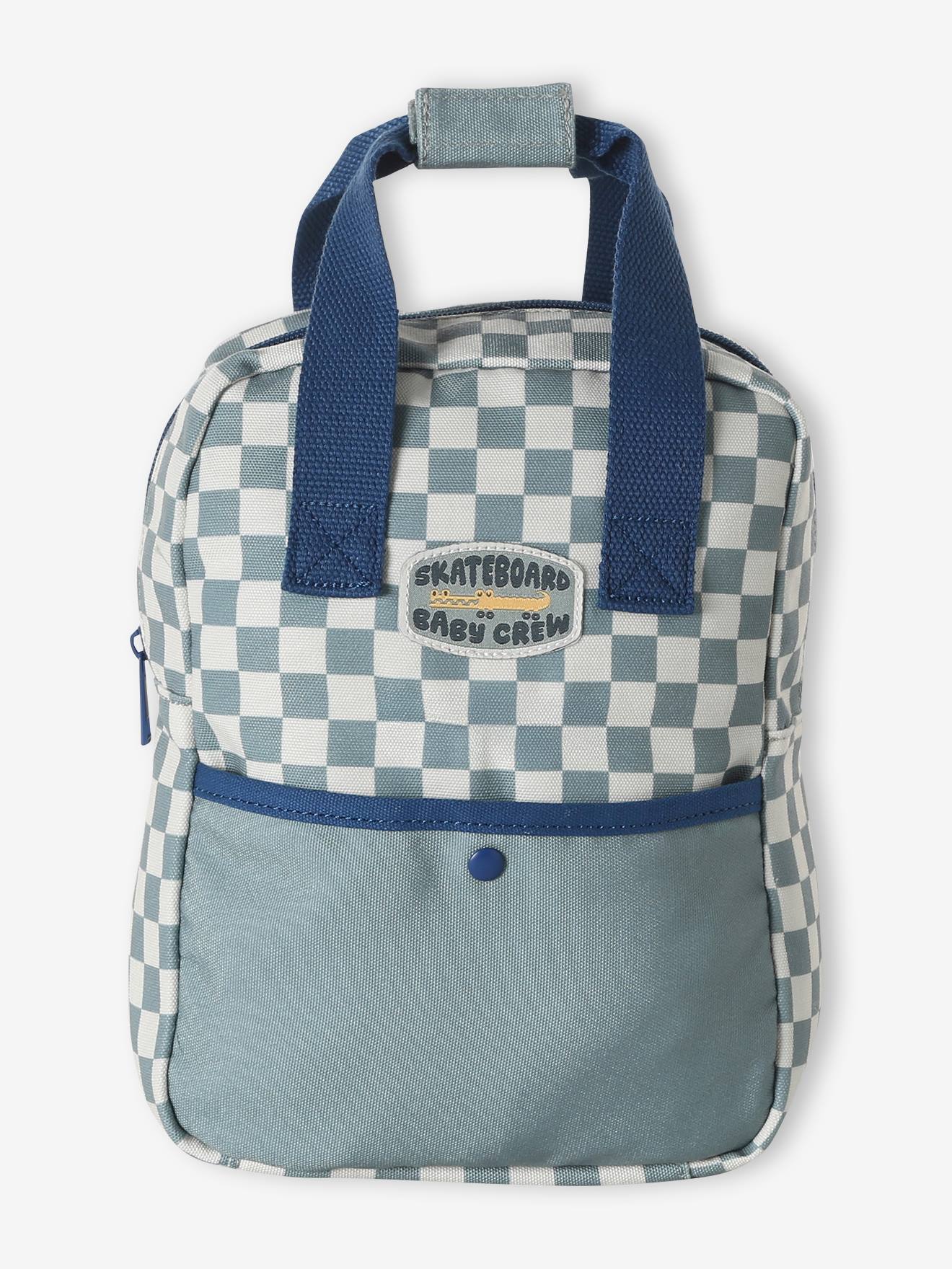 Kinder Rucksack in Karo-Design personalisierbar
