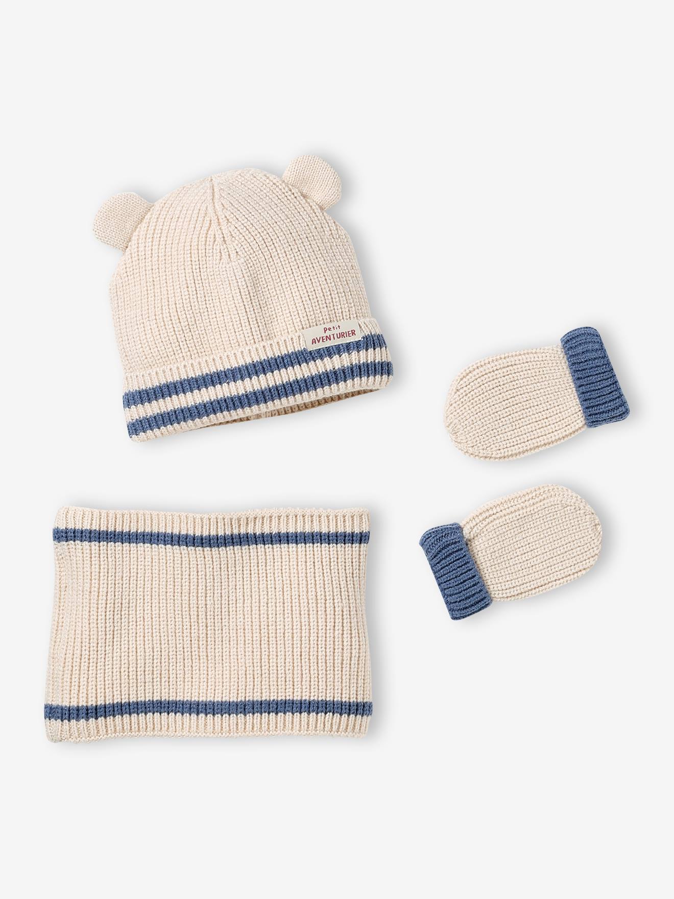 Strick-Set Jungen Baby aus Mütze