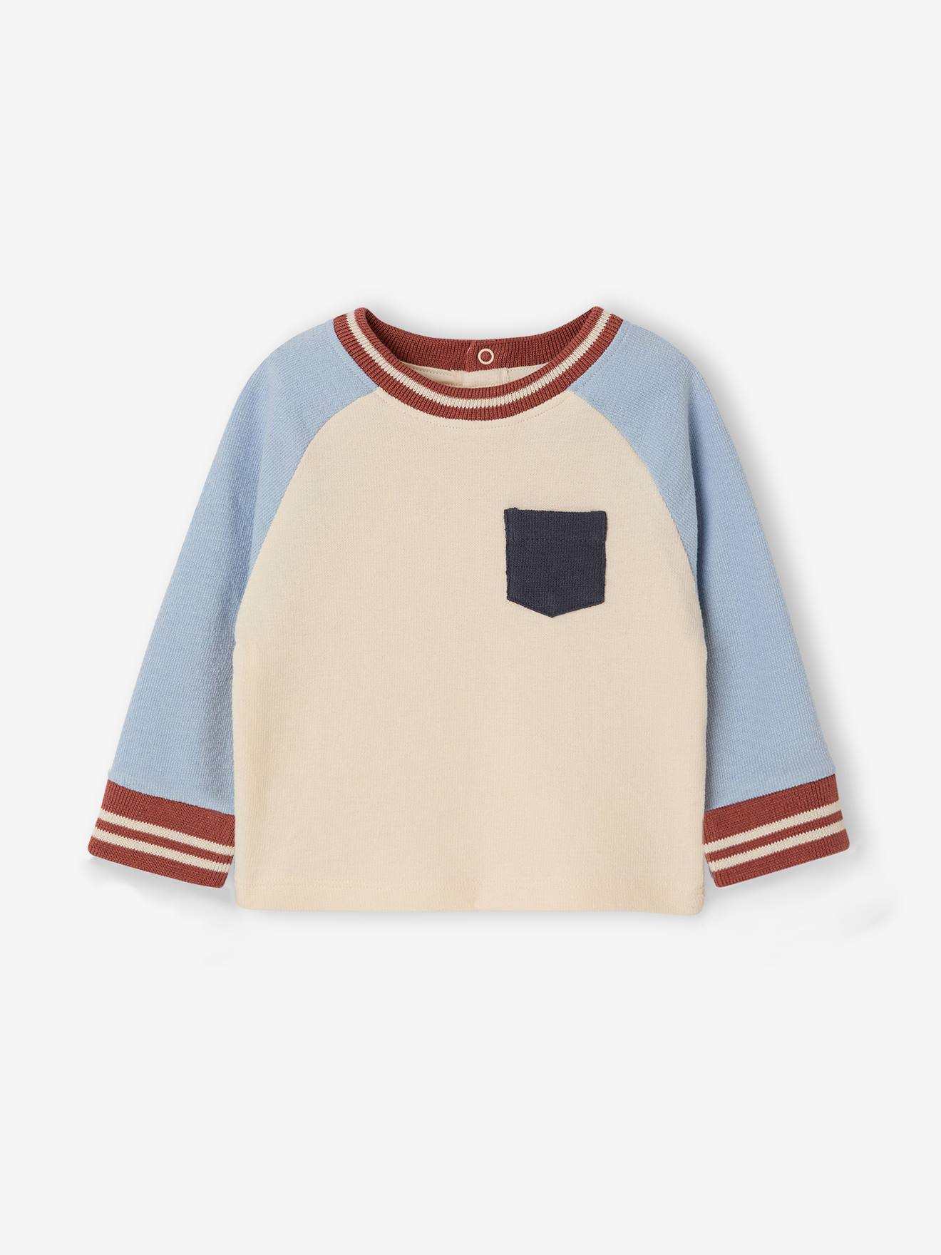 Baby Shirt mit Brusttasche und Druckknöpfen am Rücken