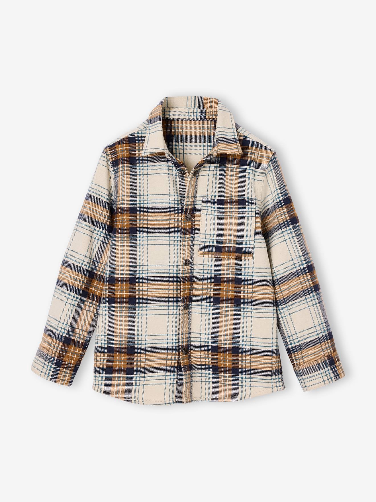 Jungen Karohemd aus Flanell camel