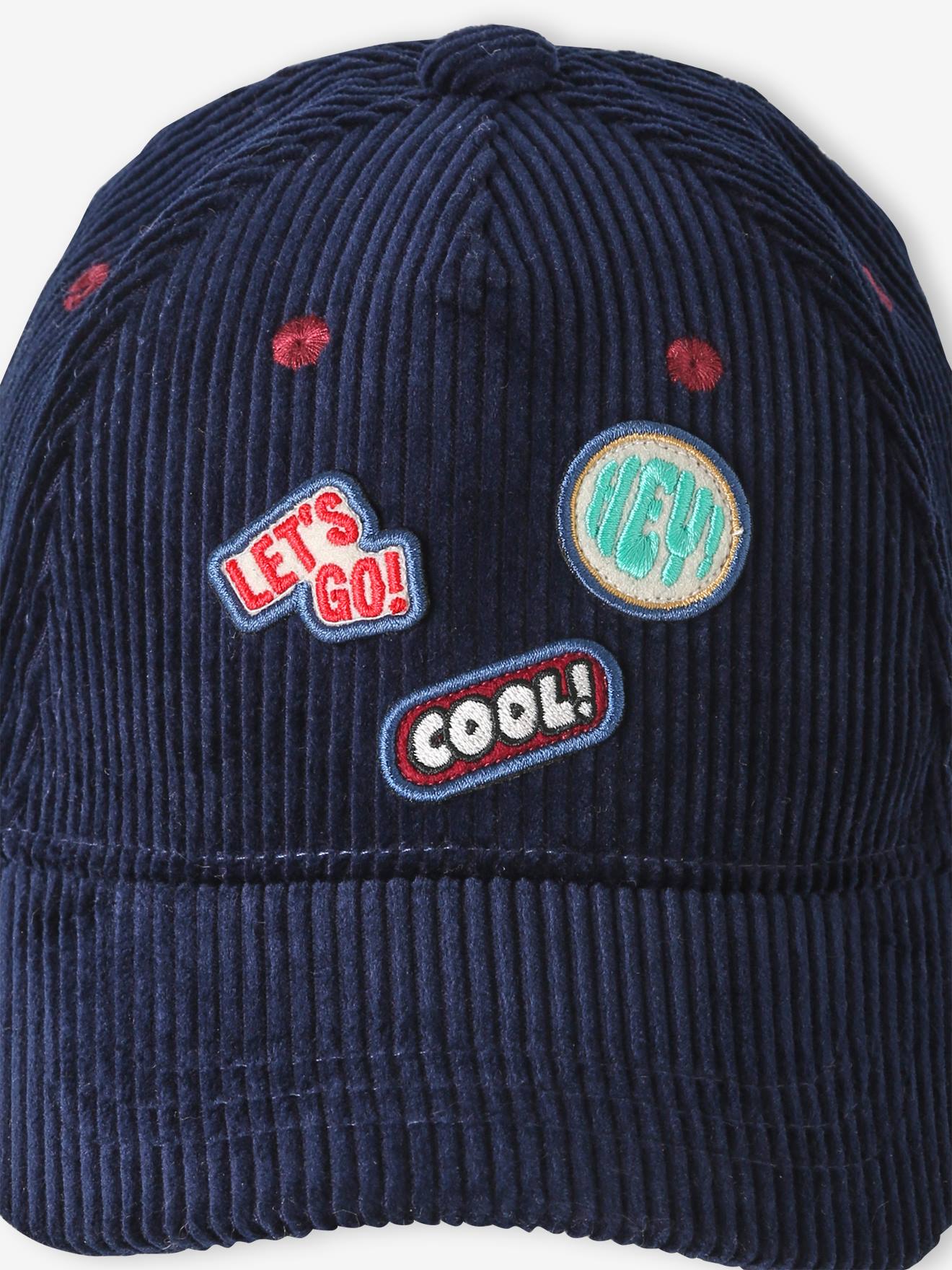 Kinder Cap aus Cord mit Aufnähern