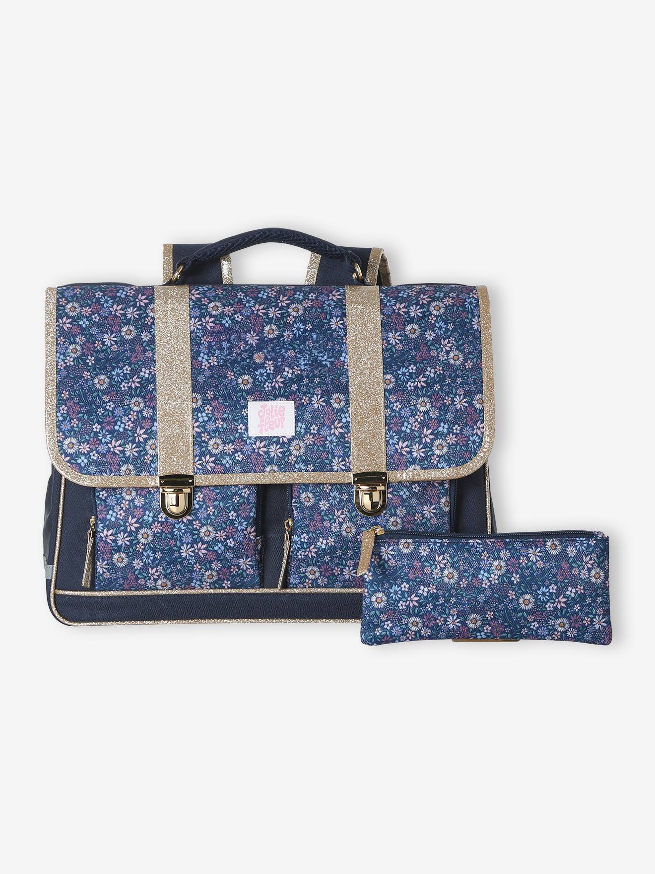 Schultasche & Federmappe JOLIE FLEUR Glitzer-Details Mädchen personalisierbar
