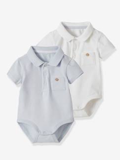 Babymode-Shirts & Rollkragenpullover-Bodyshirts-2er-Pack Baby Bodys für Neugeborene, Polokragen Oeko-Tex®