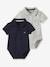 2er-Pack Baby Bodys für Neugeborene, Polokragen Oeko-Tex® - pack nachtblau+pack weiß - 1