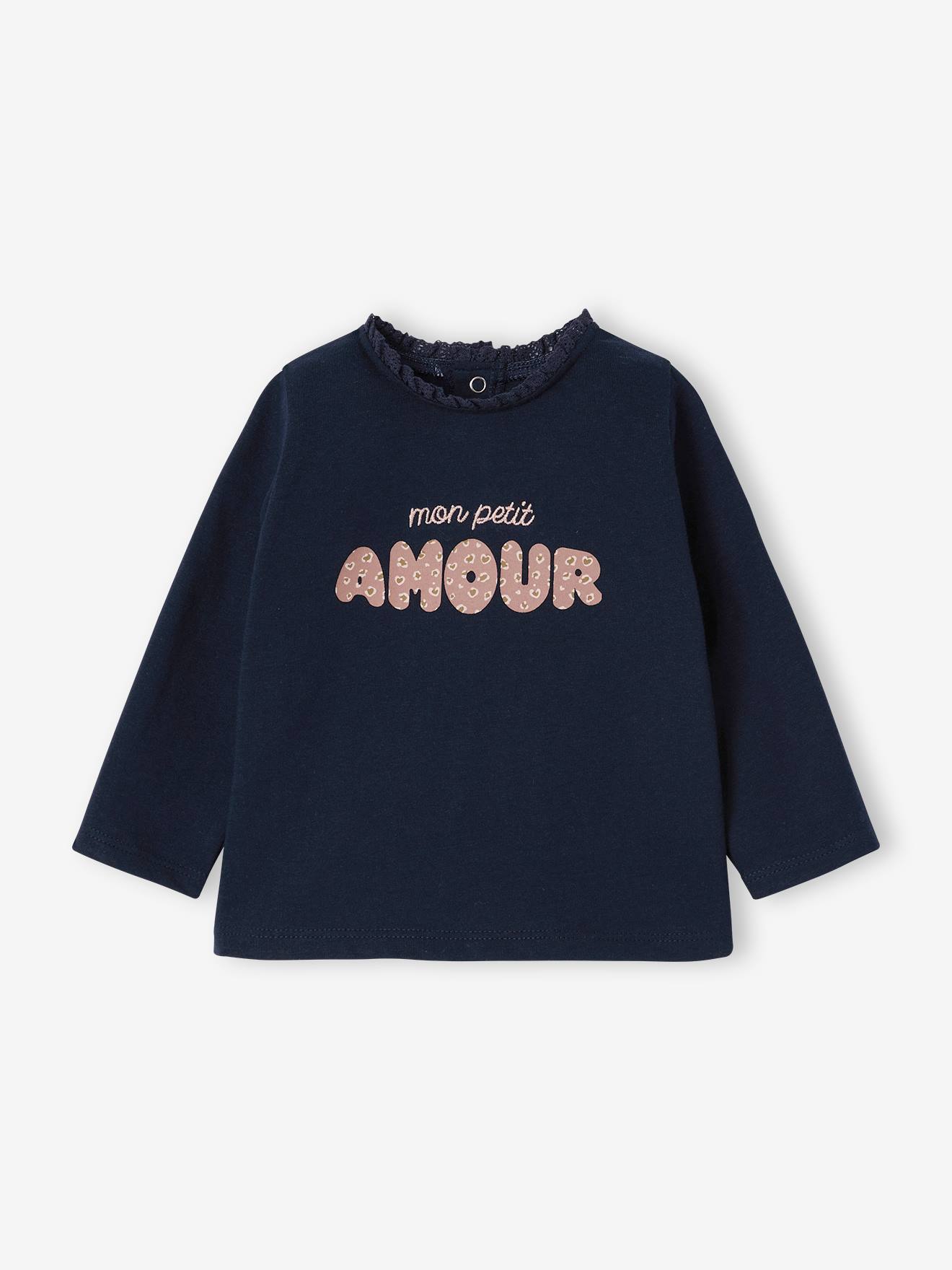 Baby Langarmshirt mit Herz & Leo-Print