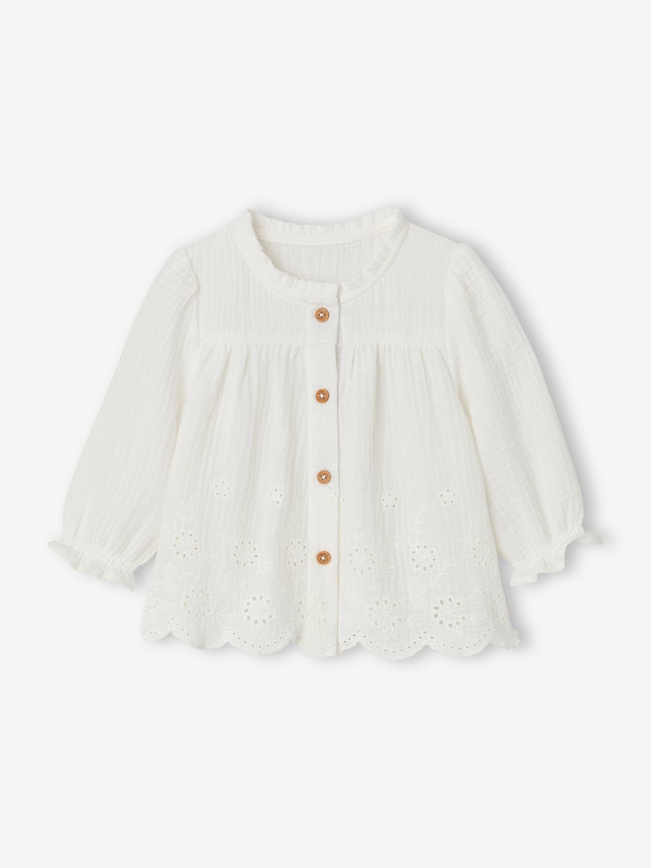 Bestickte Baby Bluse aus Musselin