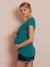 Henley-Shirt für Schwangerschaft & Stillzeit Oeko-Tex - dunkelgrün+dunkelrosa - 6