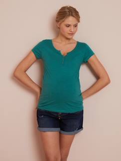 Umstandsmode-Stillmode-Henley-Shirt für Schwangerschaft & Stillzeit Oeko-Tex