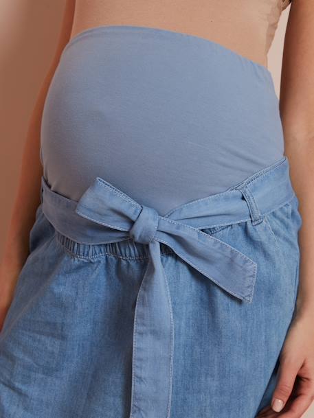 Jeansrock für die Schwangerschaft mit Gürtel - double stone - 5