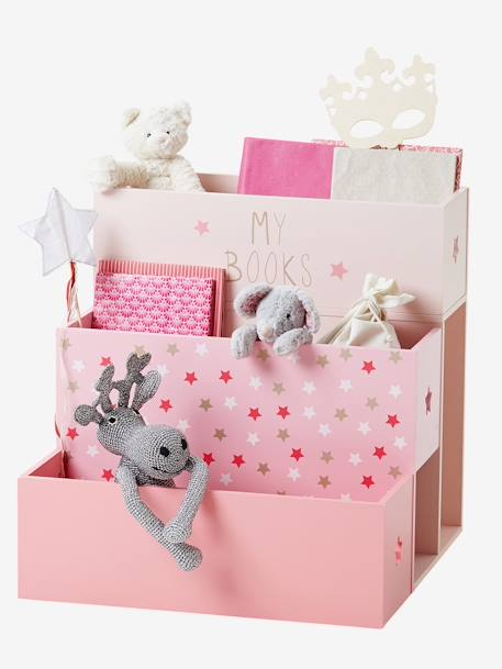 Stufen-Bücherregal mit Sternen - rosa - 1