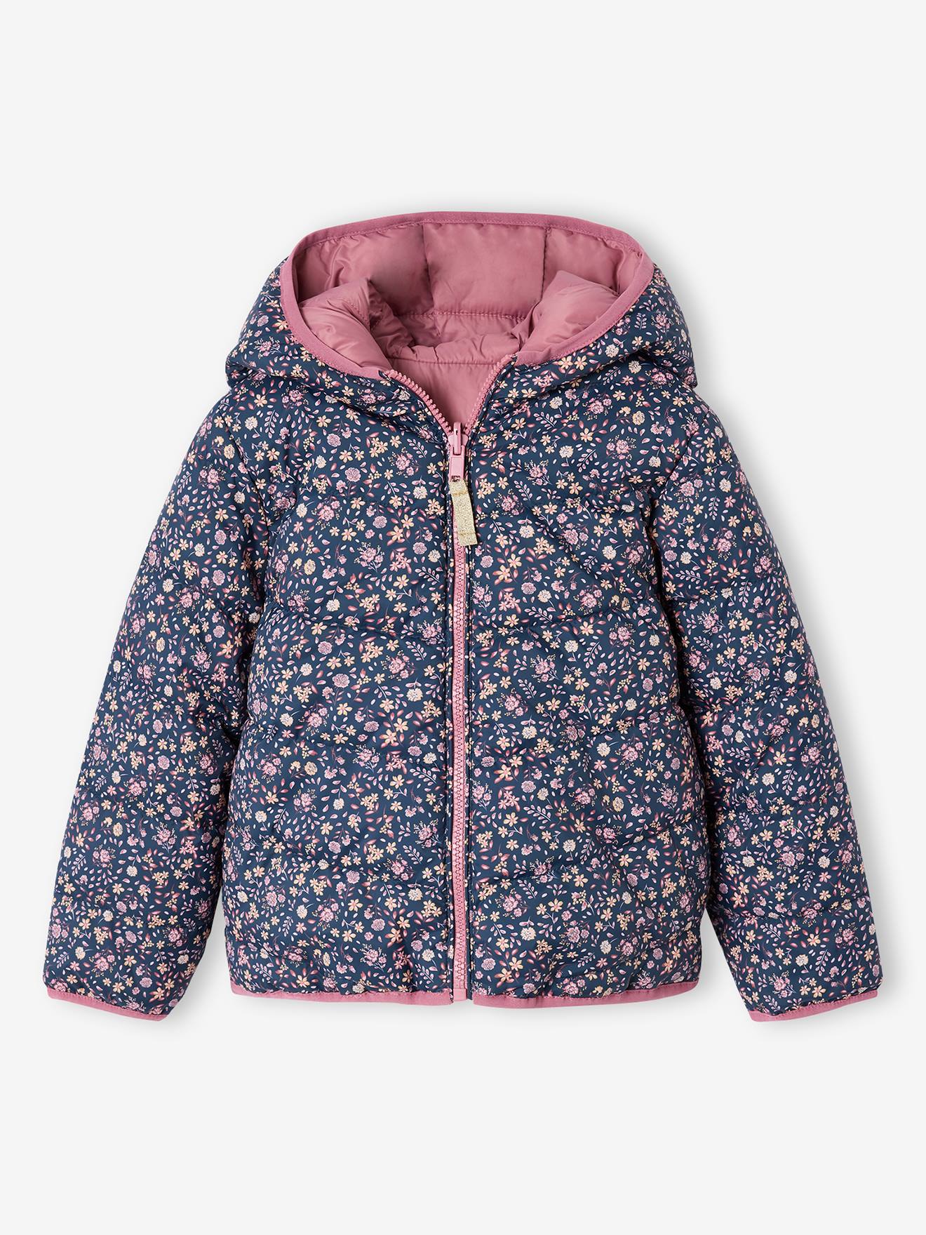 Wende-Steppjacke Mädchen Übergangsjacke
