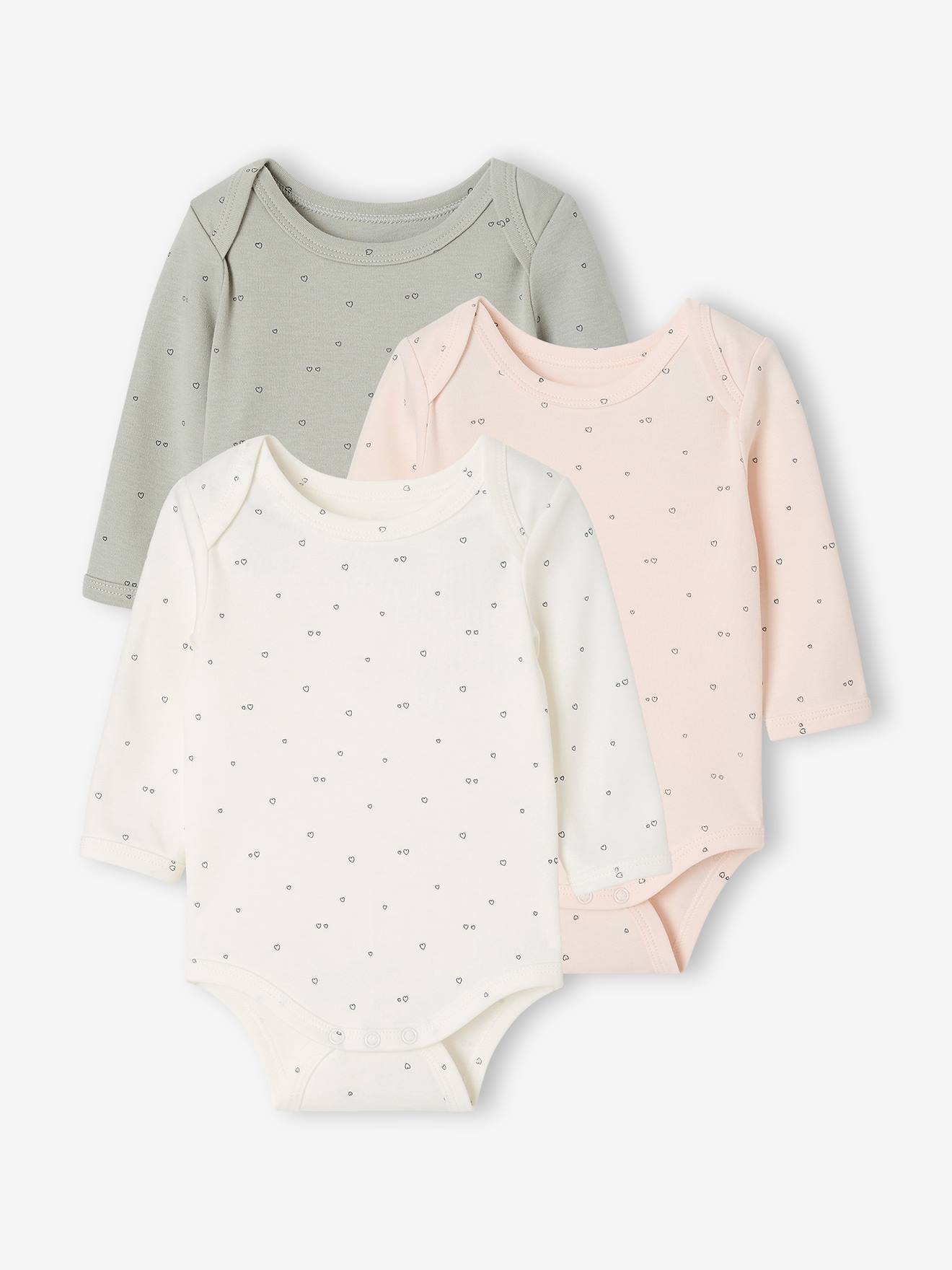 3er-Pack Baby Schlupfbodys langarm