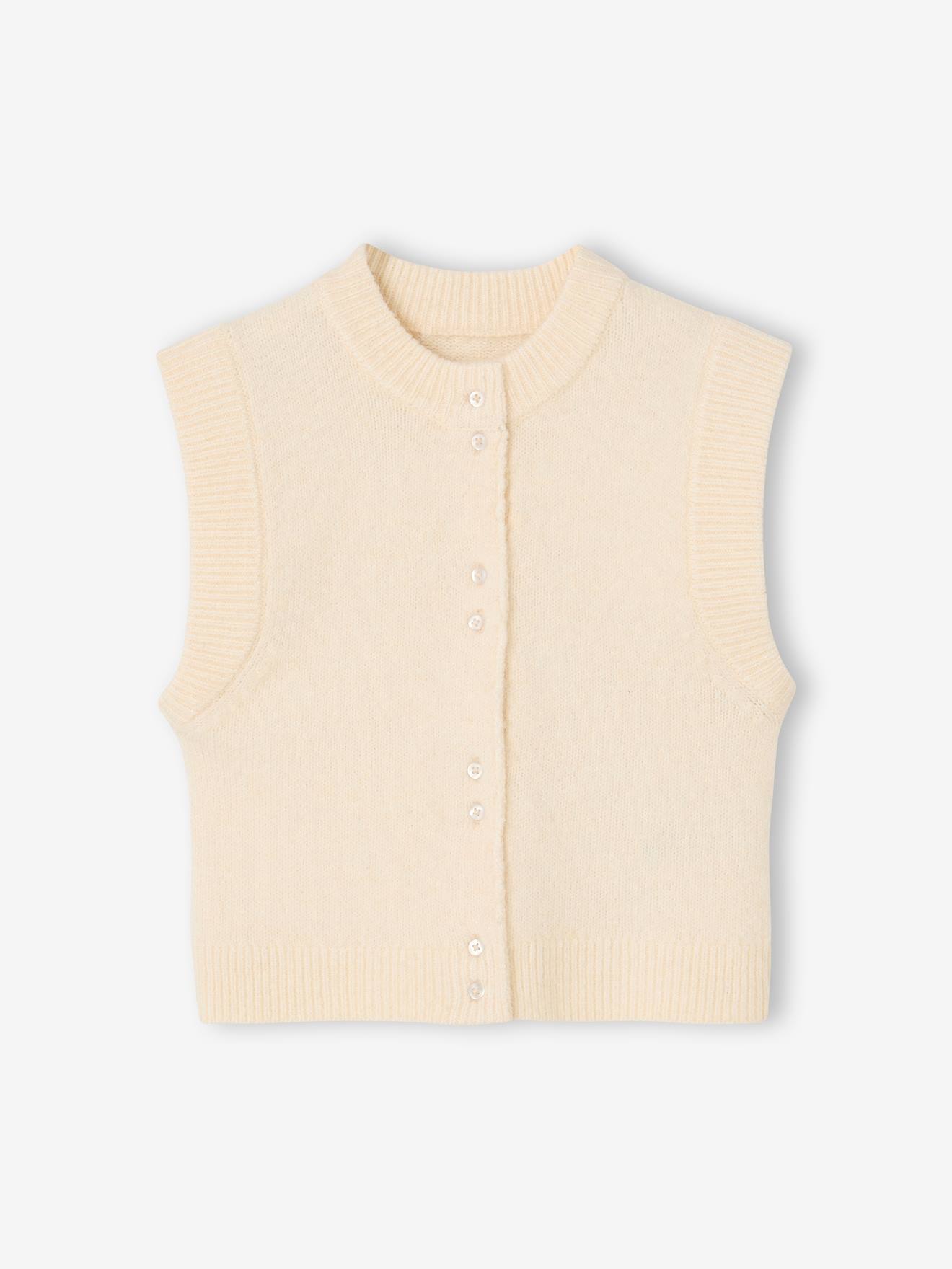 Strickweste Mädchen vanille