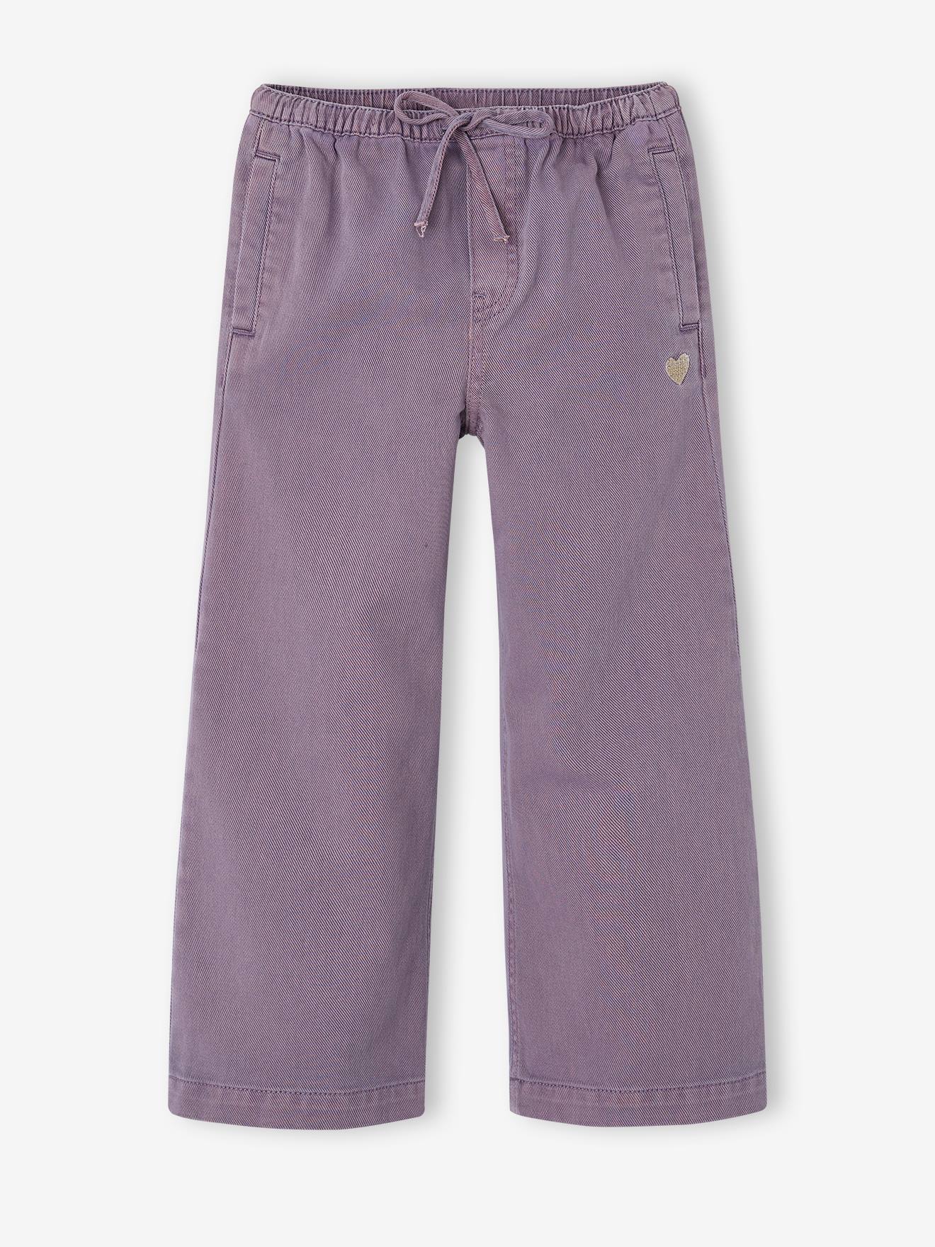 Weite Hose mit Herz-Stickerei Mädchen