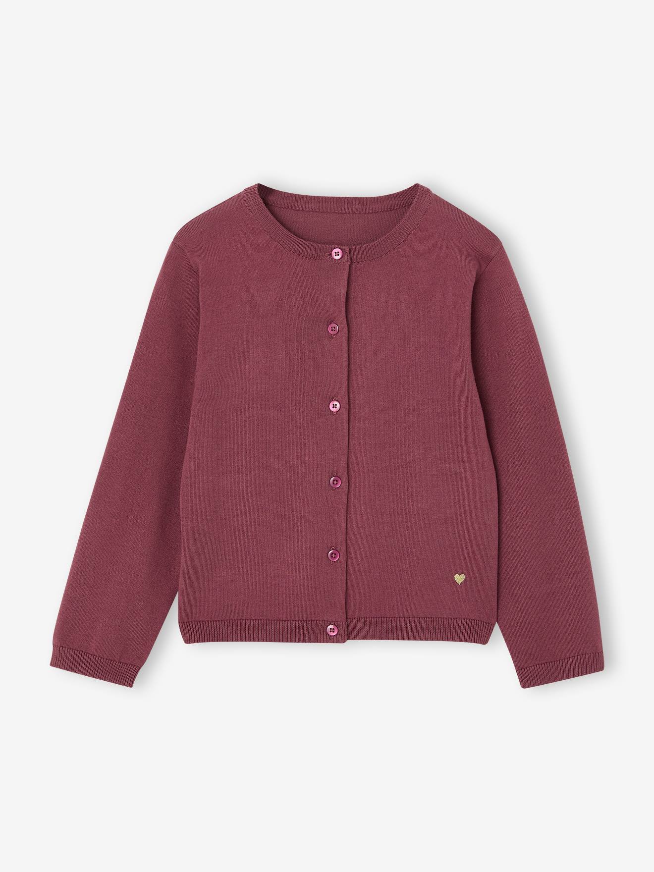 Mädchen Strickjacke mit Glitzerherz BASIC
