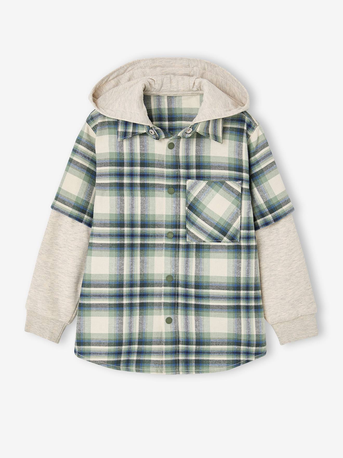 Jungen Karohemd mit Sweat-Kapuze