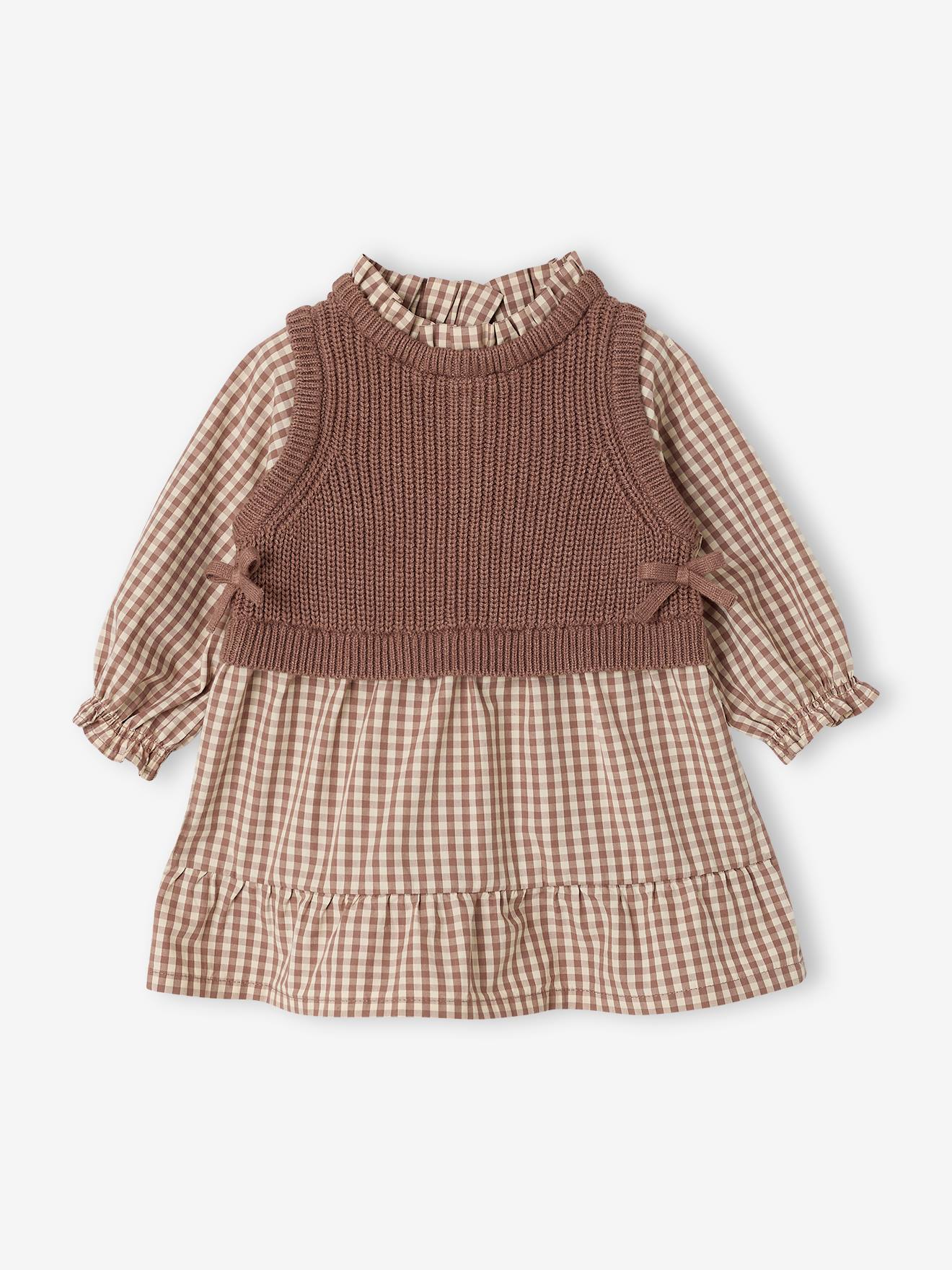 2-in-1-Kleid mit Pullunder Baby