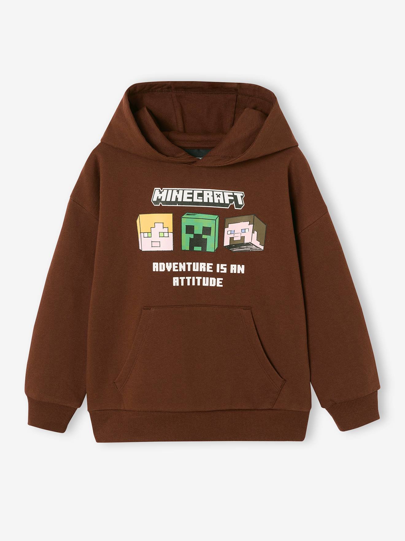 Kapuzensweatshirt mit Kängurutasche Kinder MINECRAFT schokolade