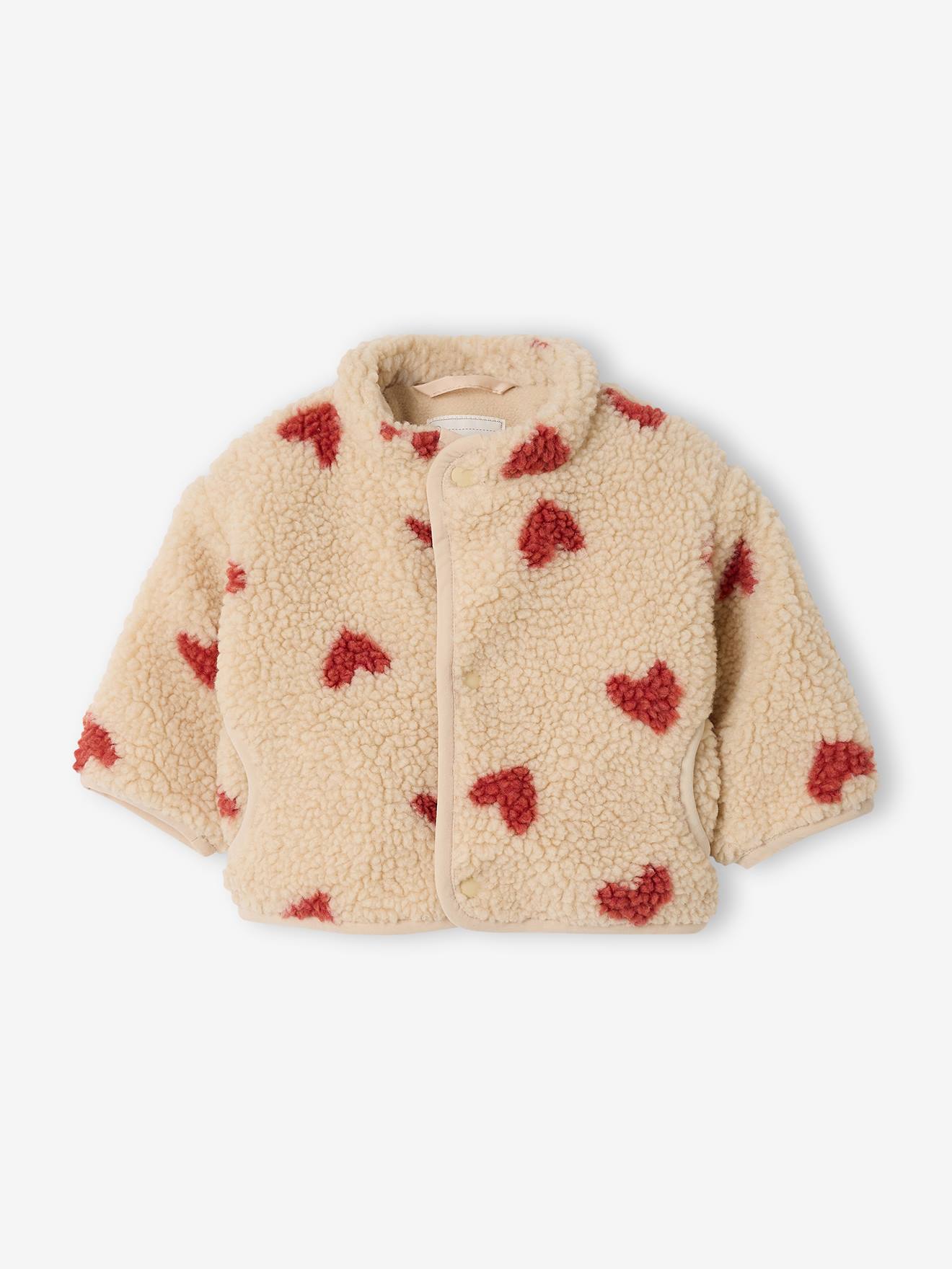 Baby Teddyfleece-Jacke mit Herzmuster