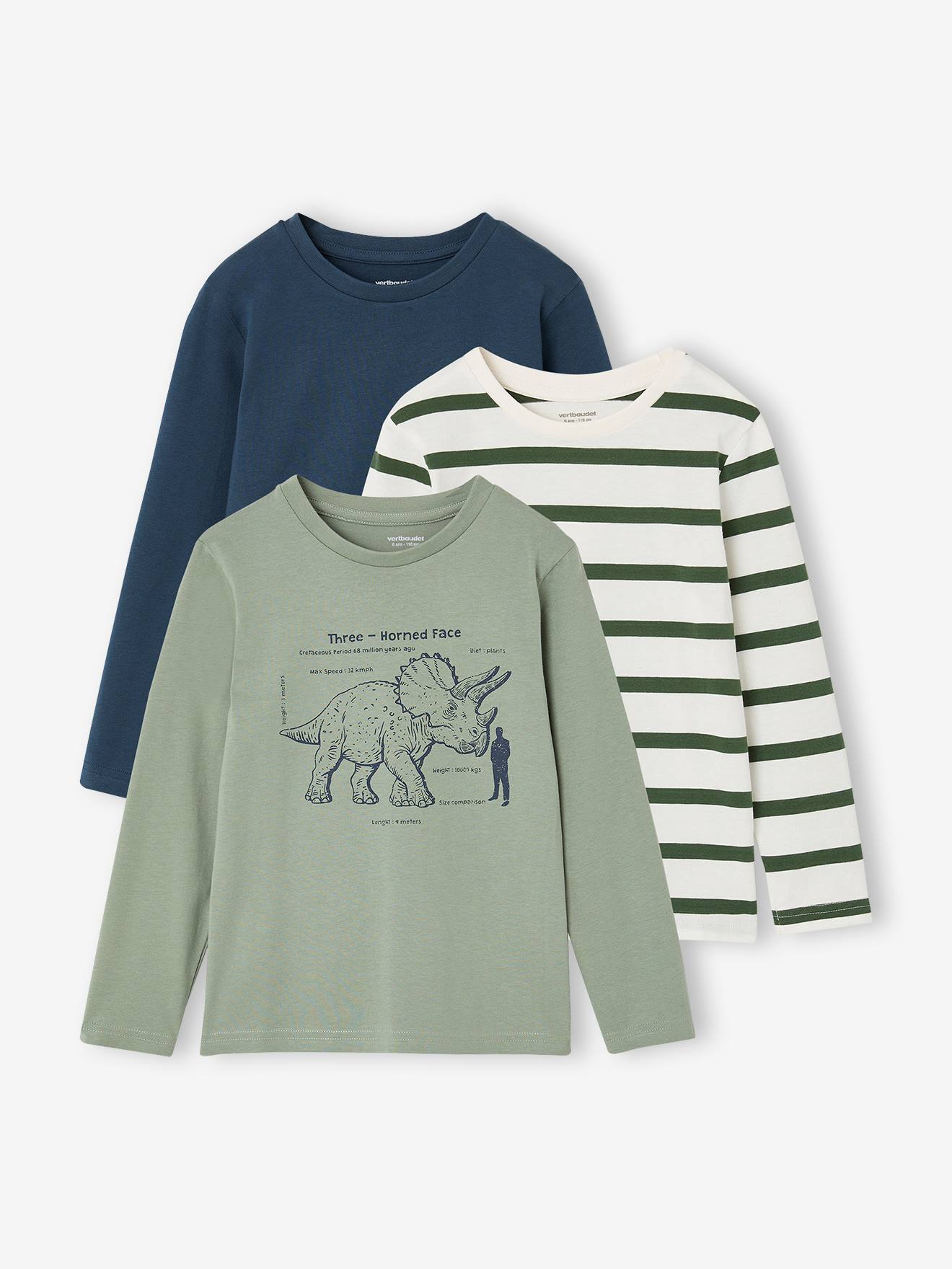 3er-Pack Shirts Jungen BASIC salbei