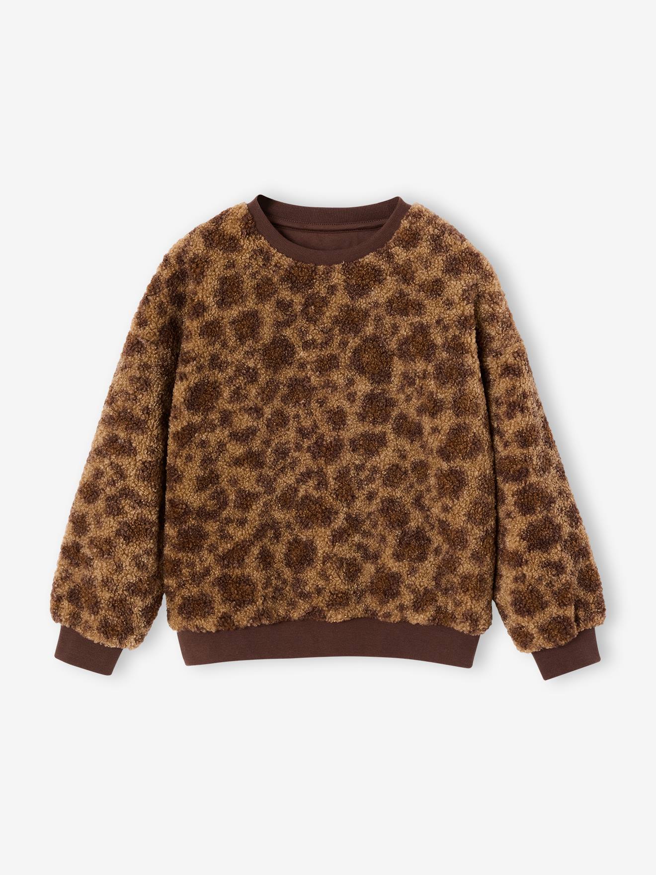 Teddyfleece-Shirt Mädchen leo