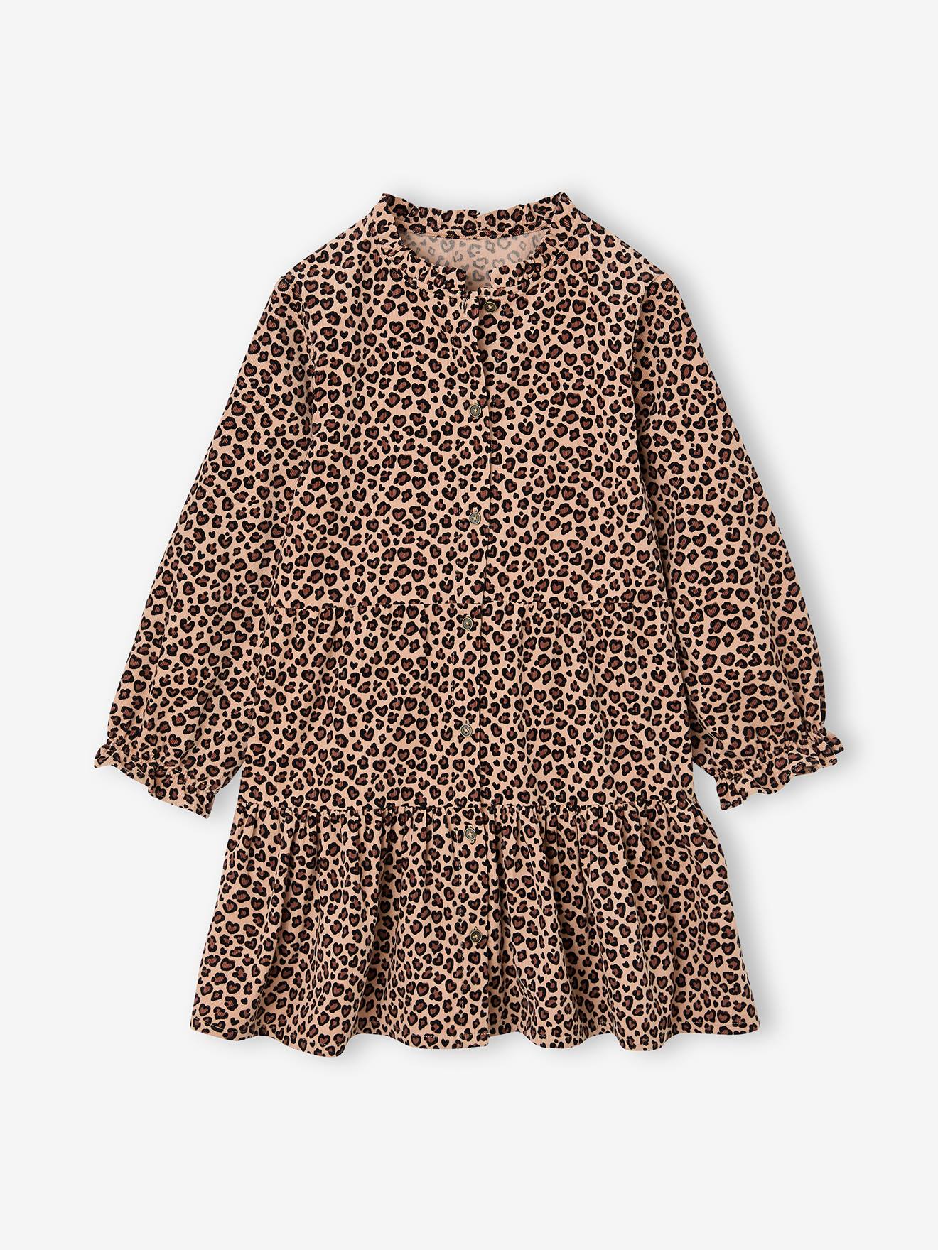 Kleid mit Stehkragen aus Feincord Mädchen leo