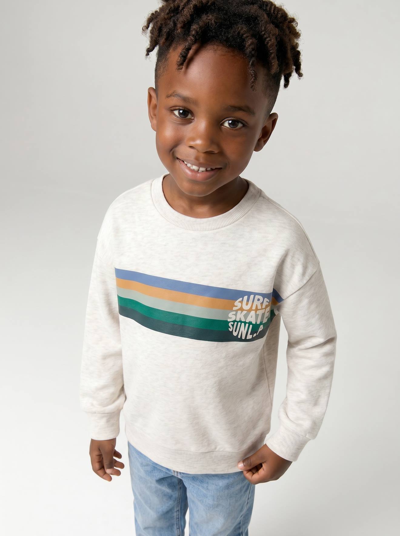 Sweatshirt mit Streifen-Print Jungen