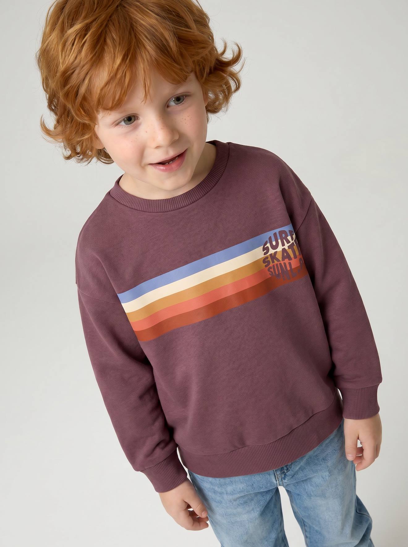 Sweatshirt mit Streifen-Print Jungen
