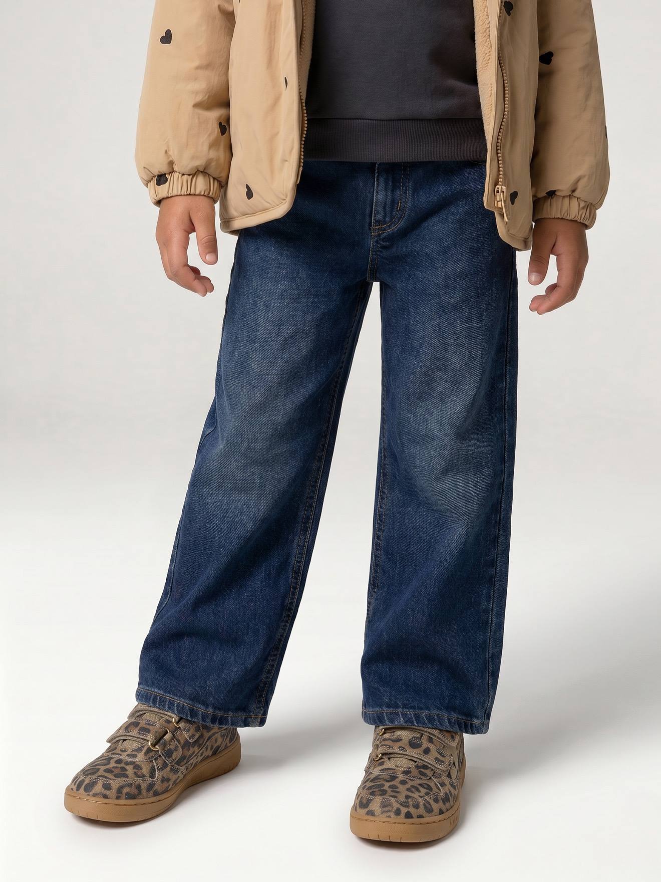 Weite Mädchen Jeans mit Dehnbund