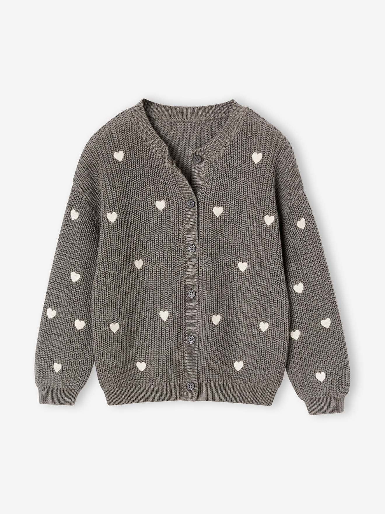 Mädchen Strickjacke mit kleinen Stickereien