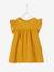 Mädchen Baby-Set: Kleid, Spielhose und Haarband - dunkelrosa bedruckt+senfgelb bedruckt - 10