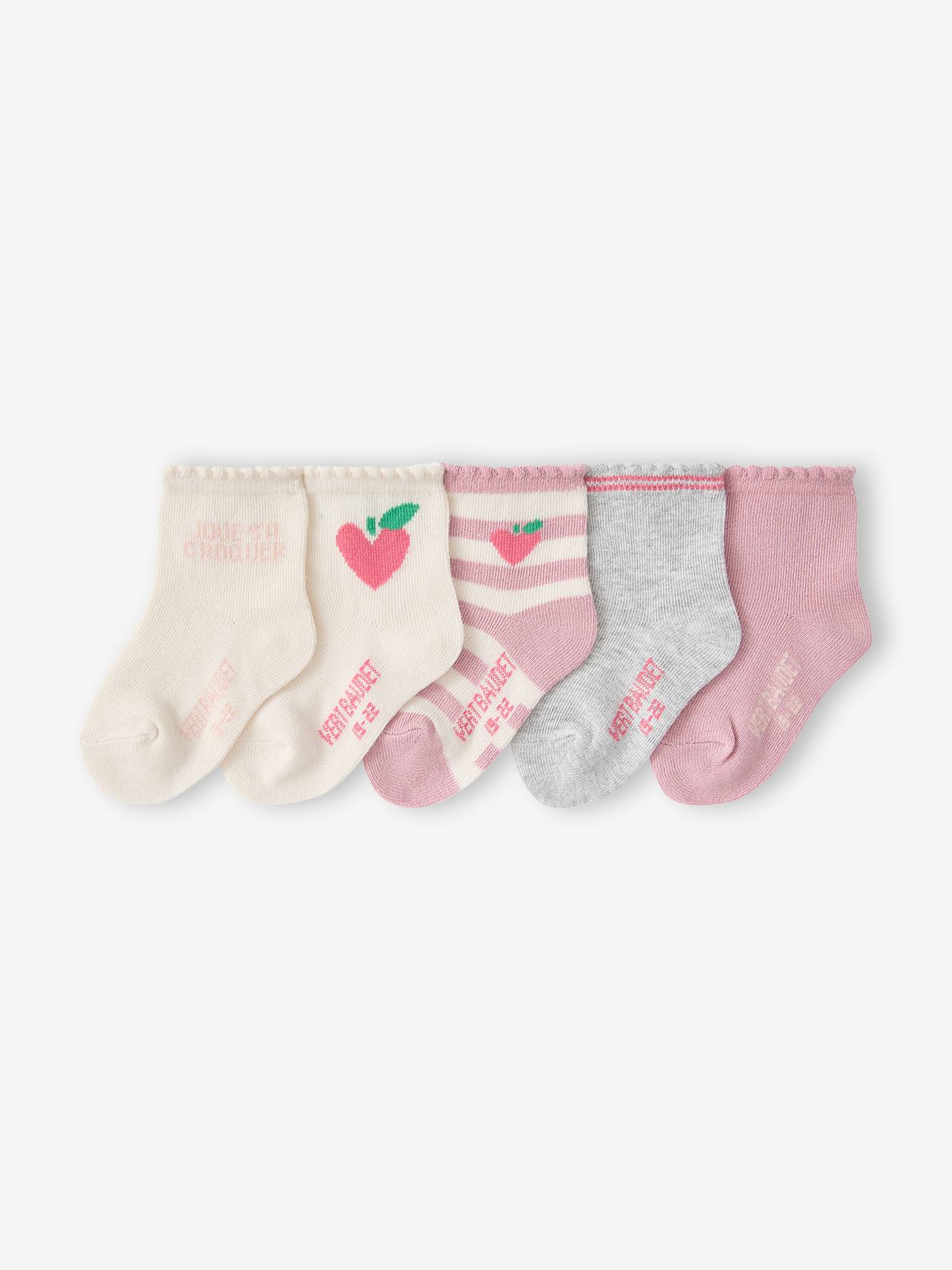 5er-Pack Baby Socken mit Herzmotiv