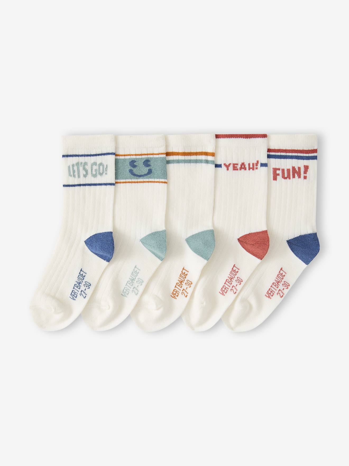 5er-Pack Socken Jungen mit Smiley-Motiv