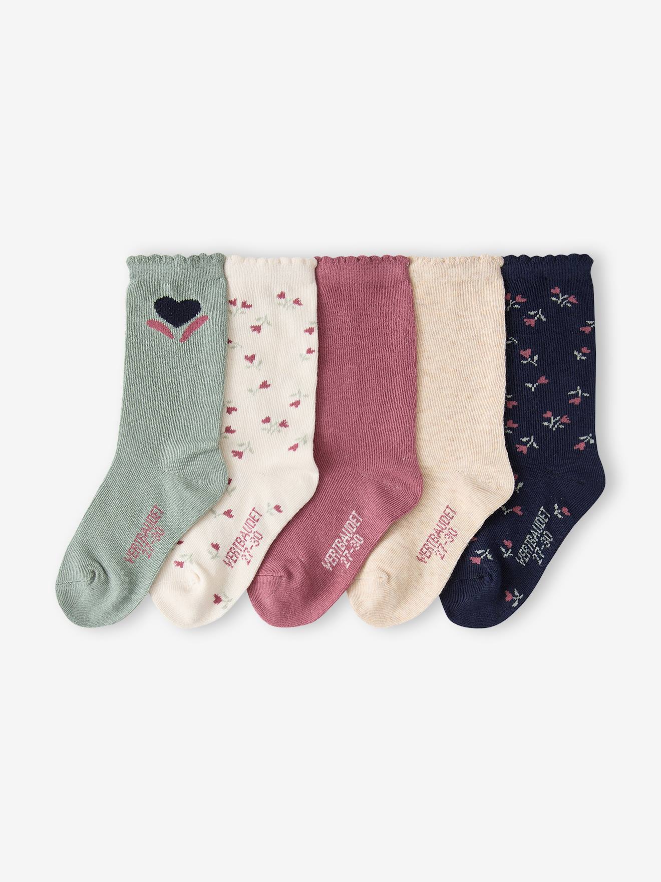 5er-Pack Socken mit Wellensaum Mädchen