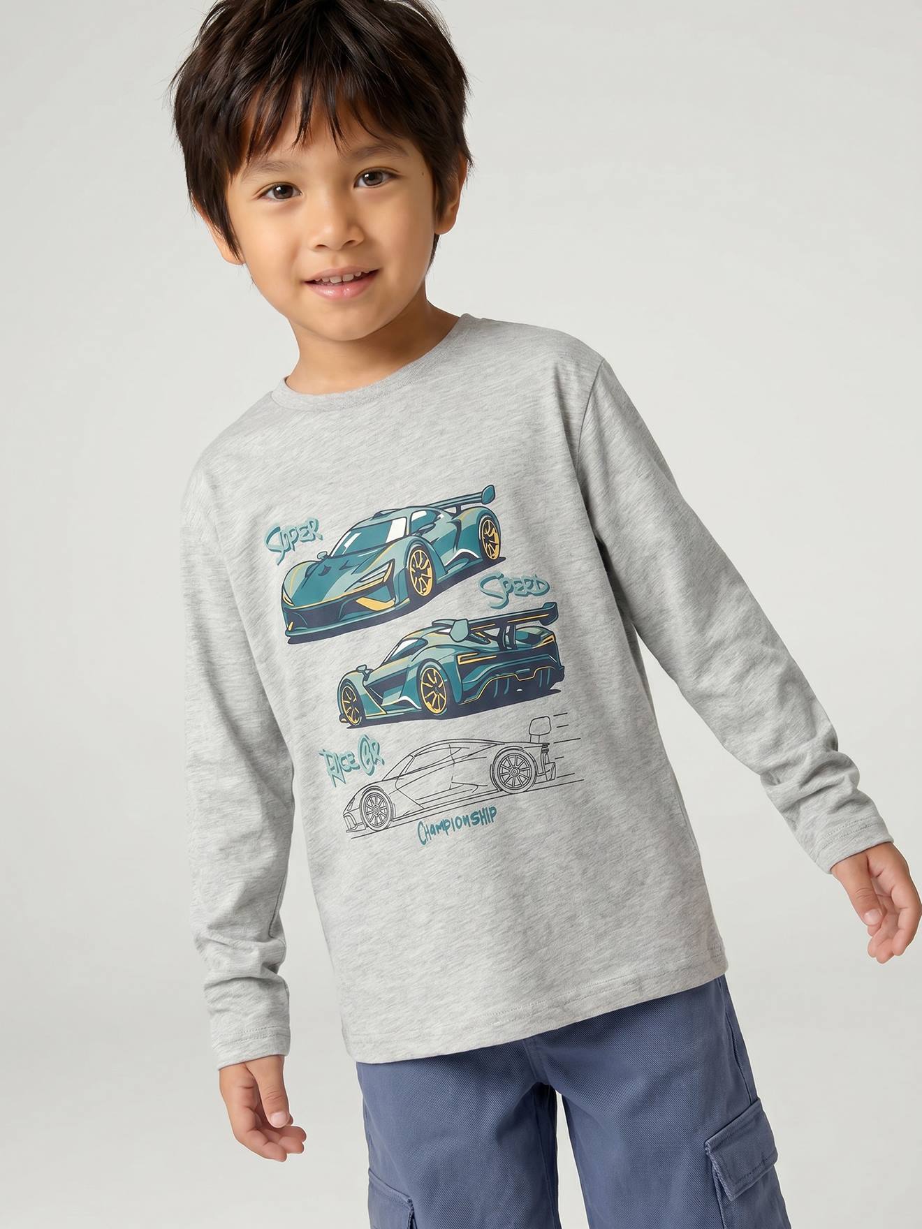Jungen Langarmshirt mit witzigem Sport-Print
