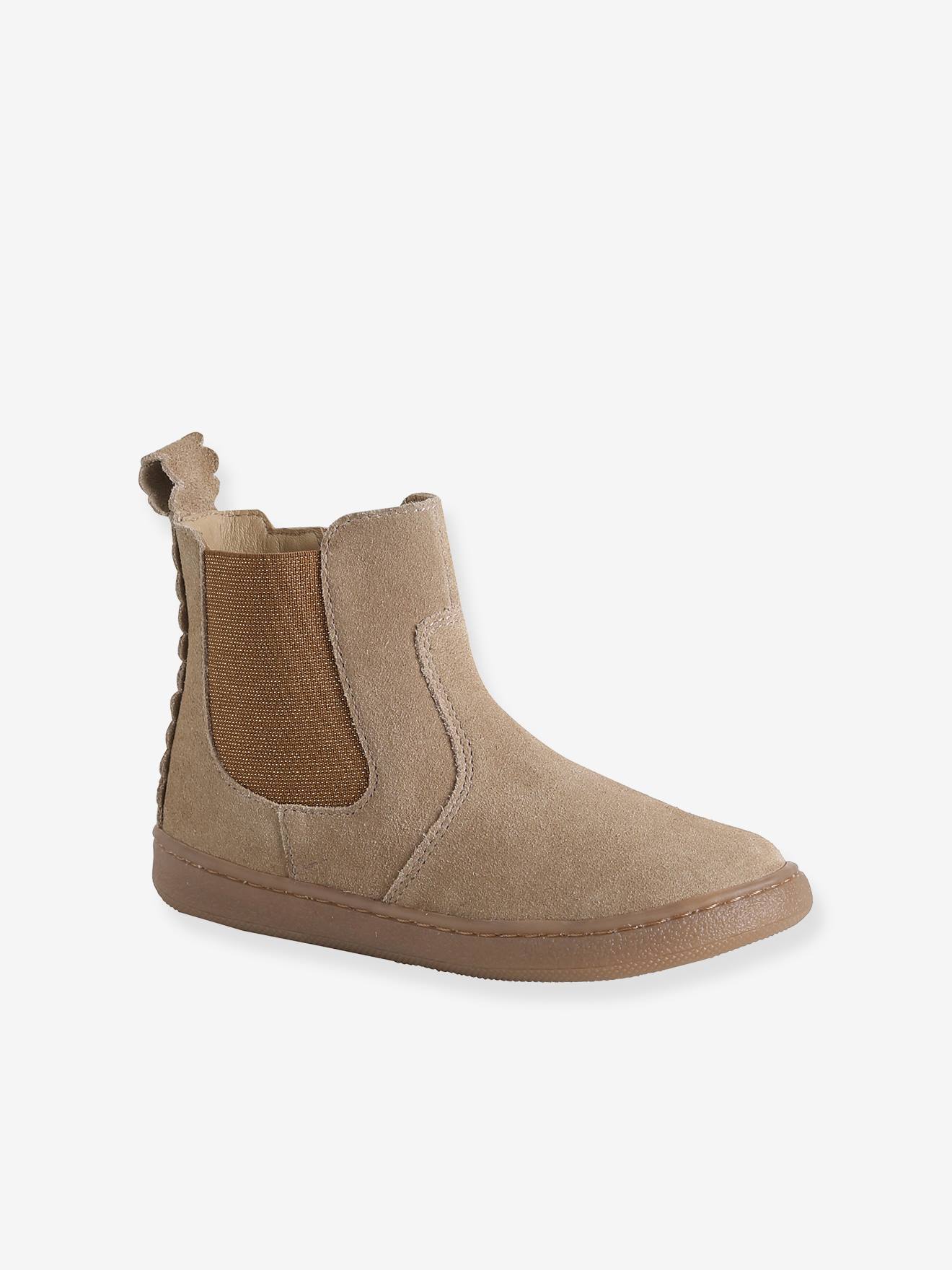 Mädchen Leder-Boots mit Reißverschluss