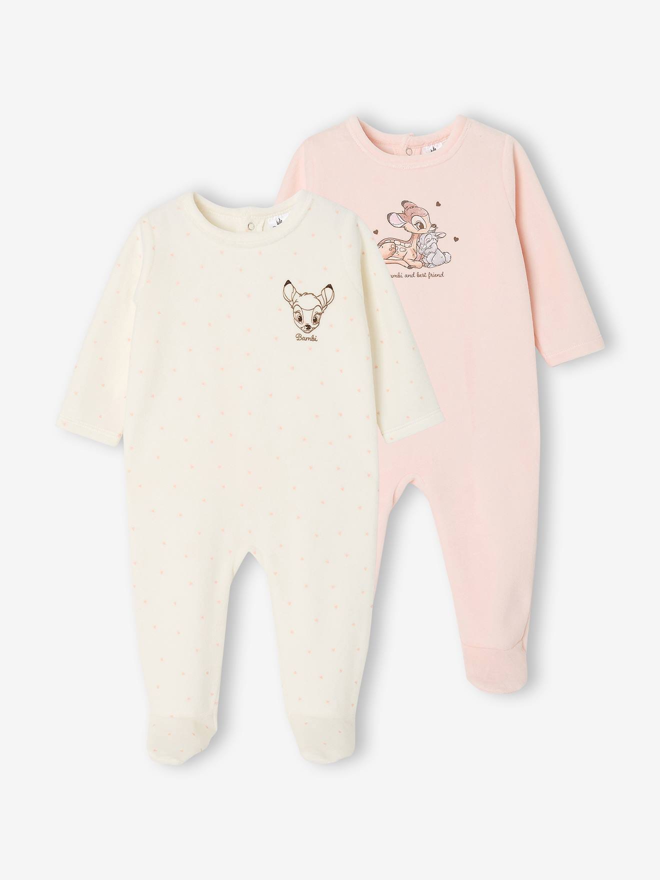 2er-Pack Baby Samt-Strampler Disney Animals BAMBI hell