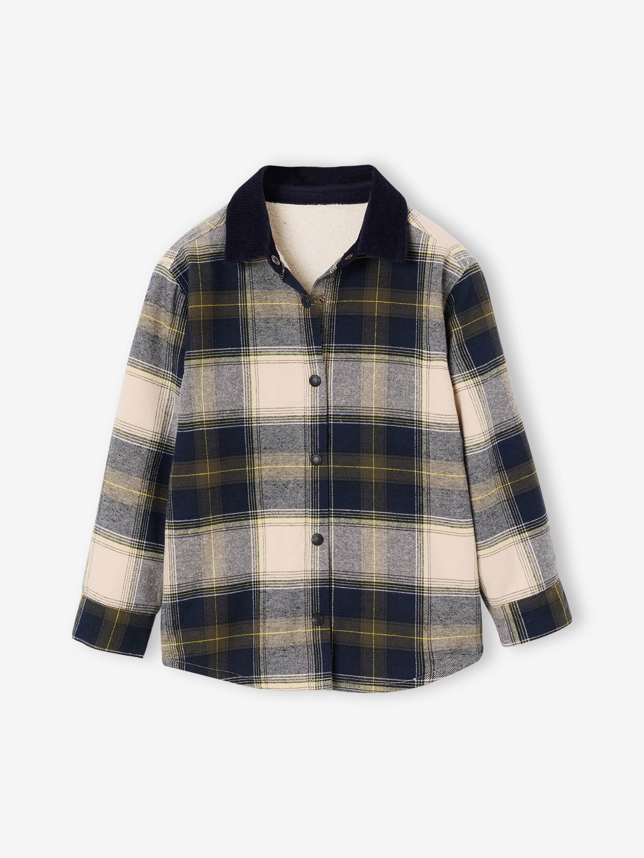 Jungen Karo-Hemd mit Teddyfleece-Futter