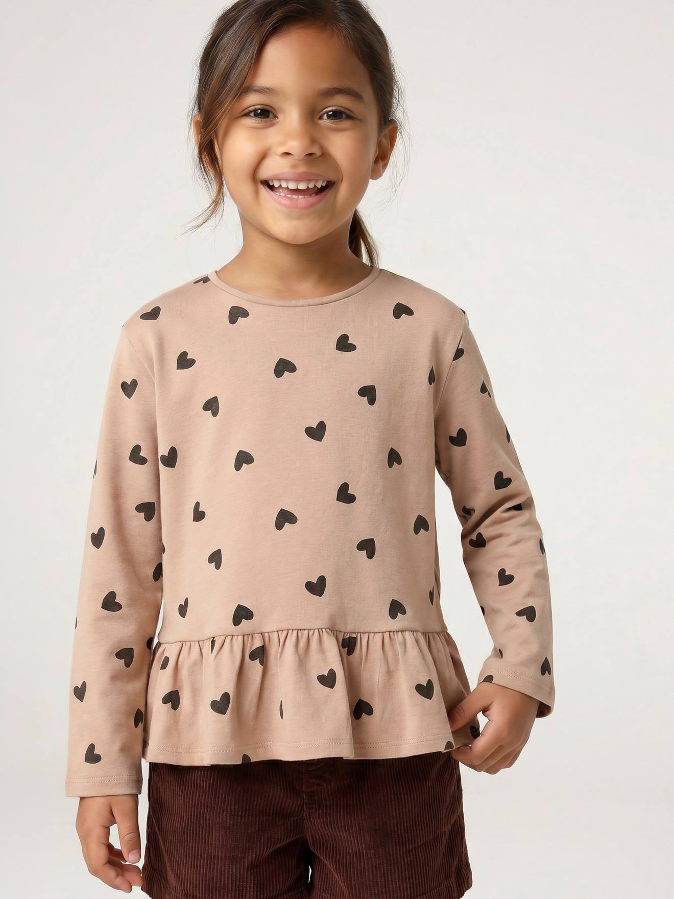 Langarmshirt mit Schößchen Mädchen