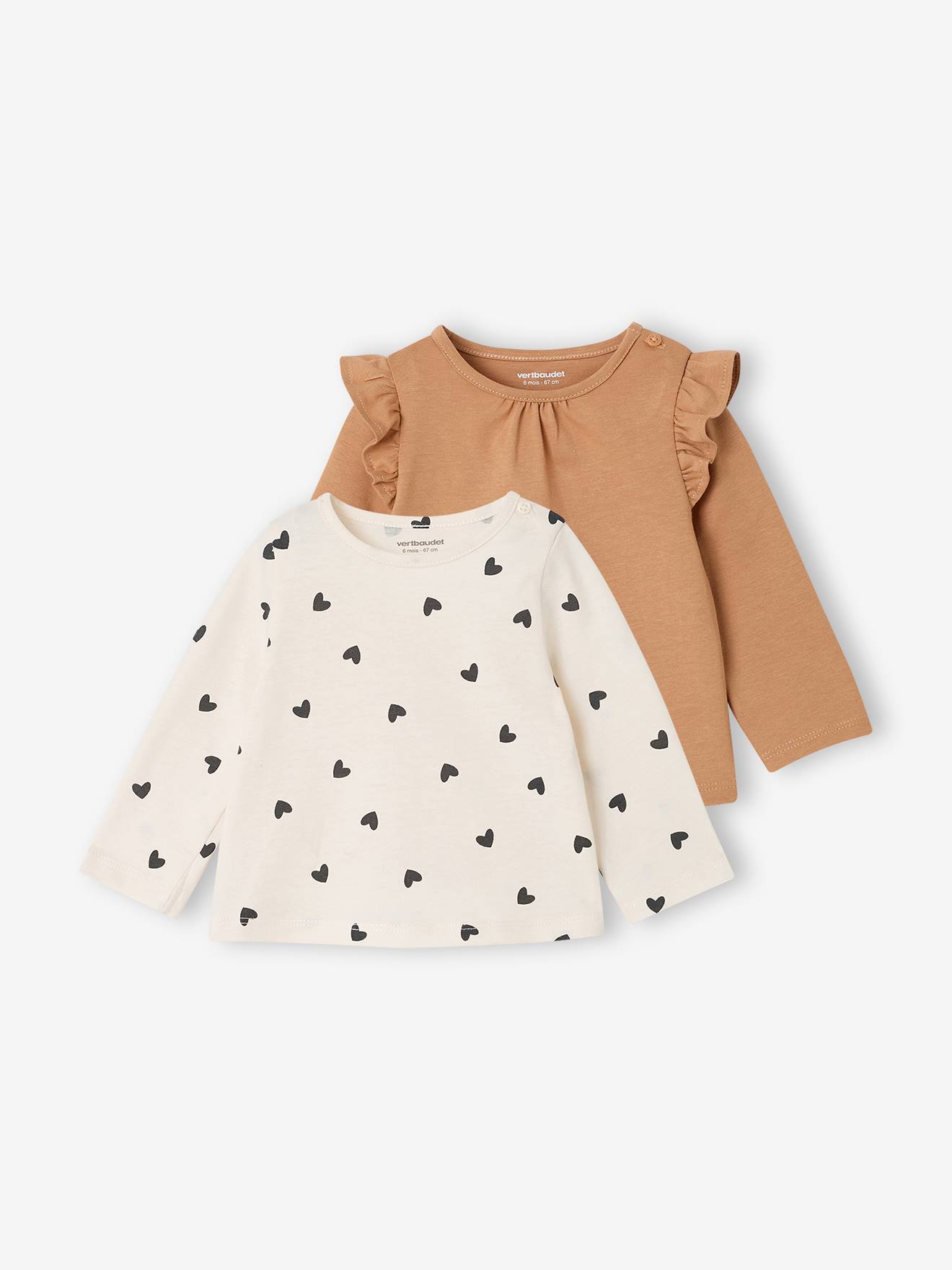 2er-Pack Baby Langarmshirts BASIC